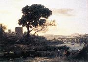 Claude Lorrain Landscape with Shepherds   The Pont Molle fgh painting